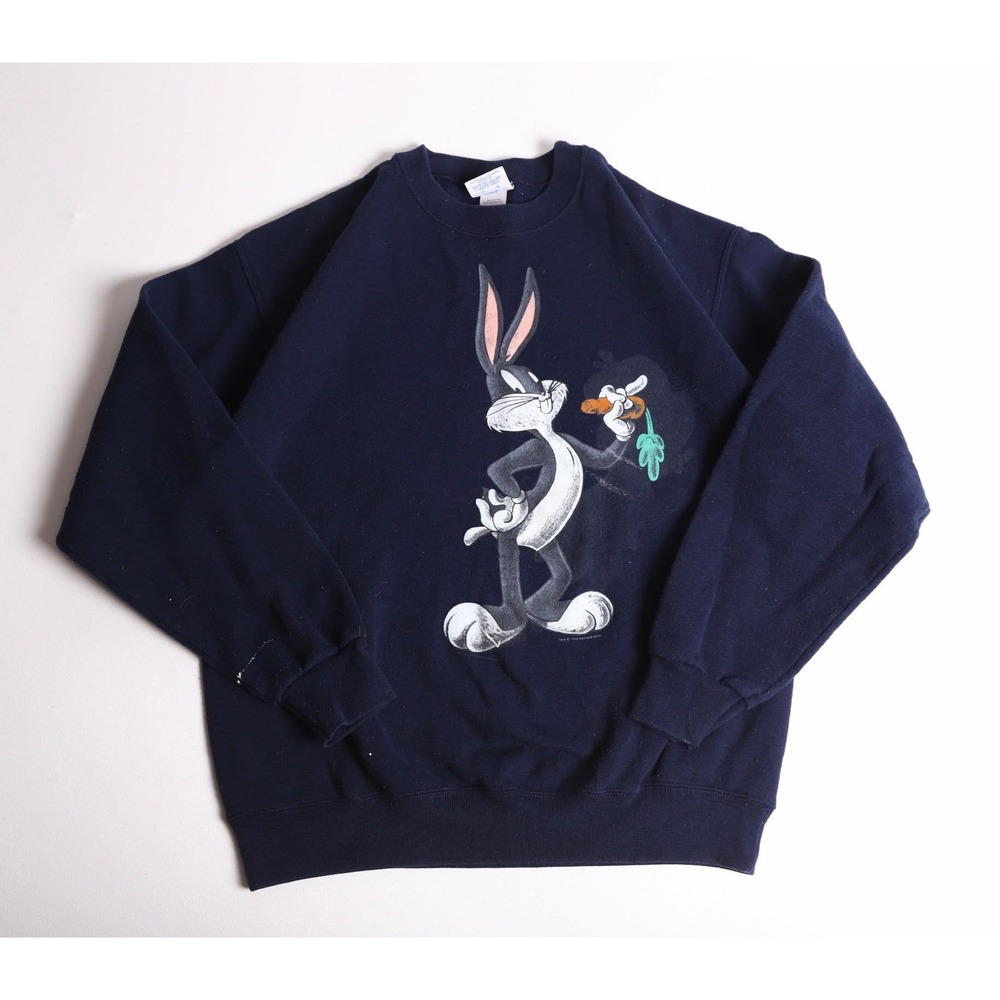 Vintage Santee Sweats Bugs Bunny Navy Blue Sweatshirt 1993 Warner Bros Large USA